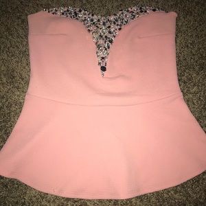 Peplum tube top